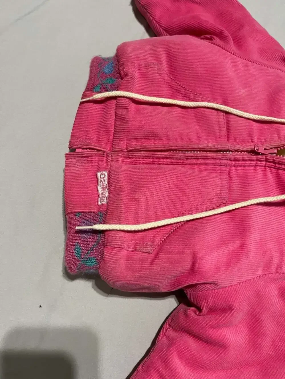 OshKosh B'gosh Corduroy Jacket Size 12 Months Pink Sherpa Lined Hooded